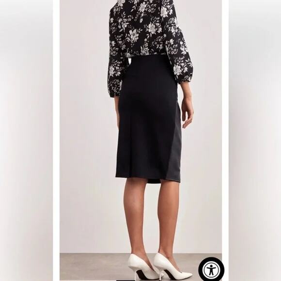 ELLEN TRACY NWT $89 Vegan Leather Ponte BROWN Pencil Skirt Size M - Picture 4 of 9